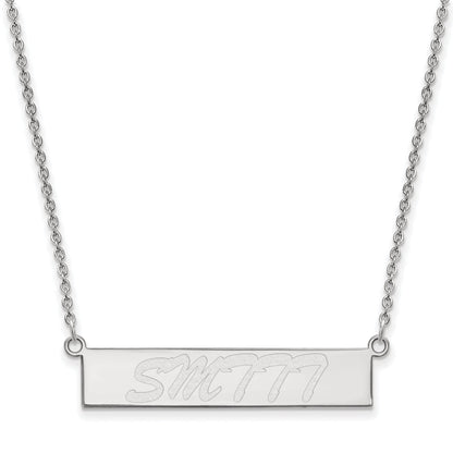 Sterling Silver Rhodium Plated Logoart University Of Southern Mississippi Small Bar 18 Inch Necklace
