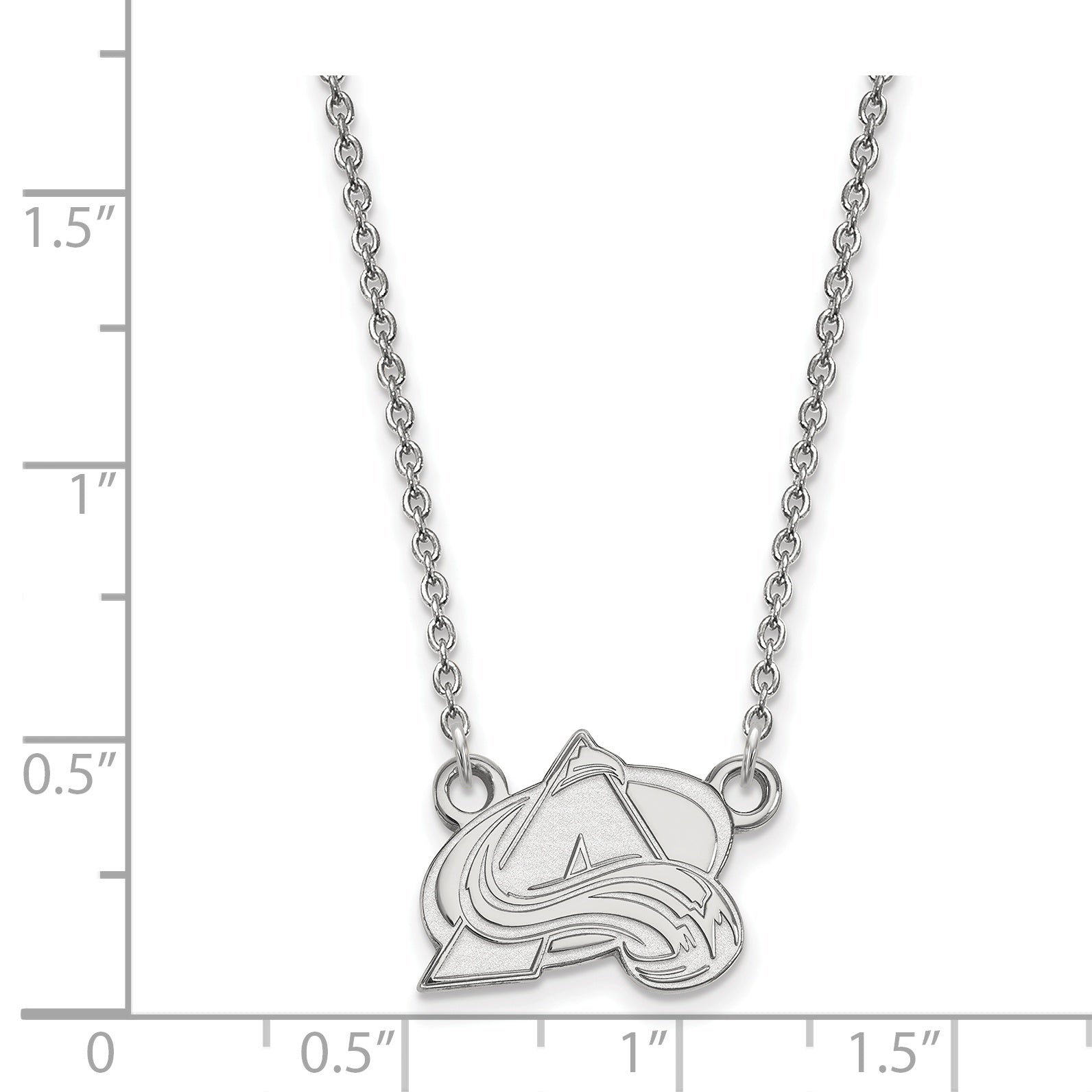 Sterling Silver Rhodium Plated Nhl Logoart Colorado Avalanche Letter A Small Pendant 18 Inch Necklace
