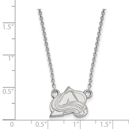 Sterling Silver Rhodium Plated Nhl Logoart Colorado Avalanche Letter A Small Pendant 18 Inch Necklace