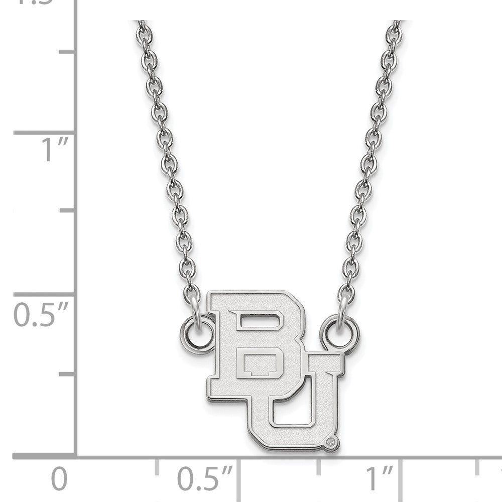 10K White Gold Logoart Baylor University Bears Small Pendant 18 Inch Necklace