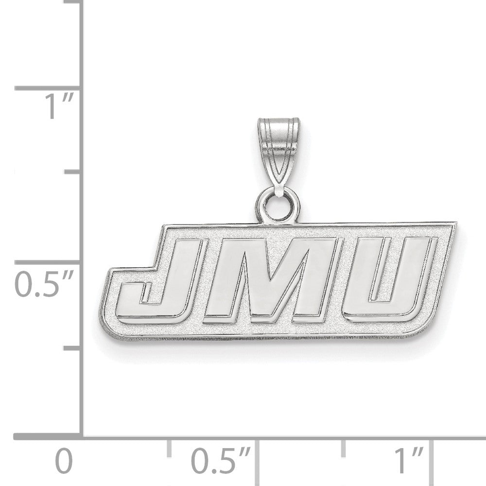 14K White Gold Logoart James Madison University J M U Small Pendant