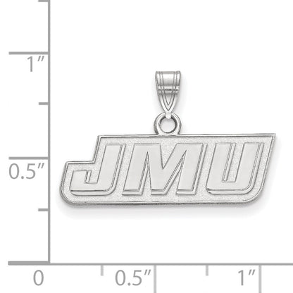 Sterling Silver Rhodium Plated Logoart James Madison University J M U Small Pendant