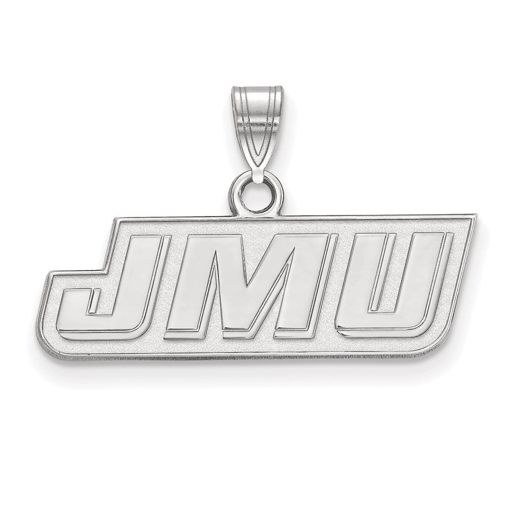 14K White Gold Logoart James Madison University J M U Small Pendant