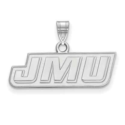 10K White Gold Logoart James Madison University J M U Small Pendant