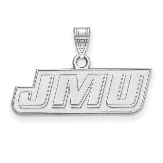 10K White Gold Logoart James Madison University J M U Small Pendant