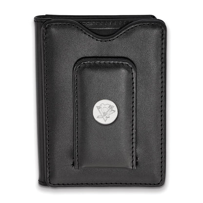 Sterling S. Rh-P Nhl Logoart Pittsburgh Penguins Black Leather Wallet