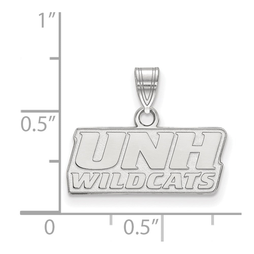 Sterling Silver Rhodium Plated Logoart University Of New Hampshire Small Pendant
