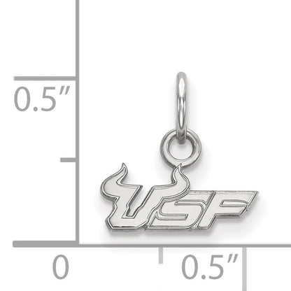 Sterling Silver Rhodium Plated Logoart University Of South Florida U S F Extra Small Pendant