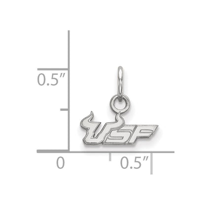 14K White Gold Logoart University Of South Florida U S F Extra Small Pendant