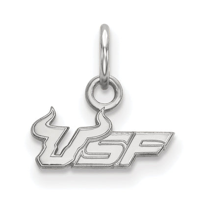 Sterling Silver Rhodium Plated Logoart University Of South Florida U S F Extra Small Pendant