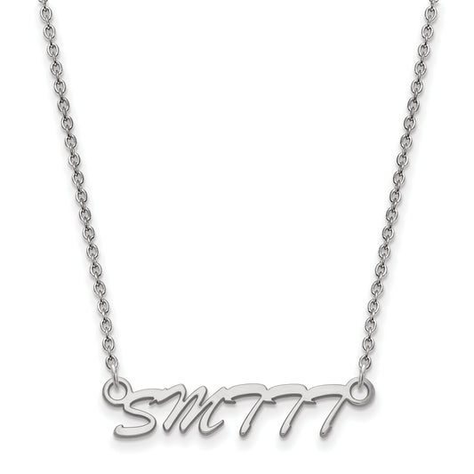 Sterling Silver Rhodium Plated Logoart U. Of Southern Mississippi Small Pendant 18 Inch Necklace