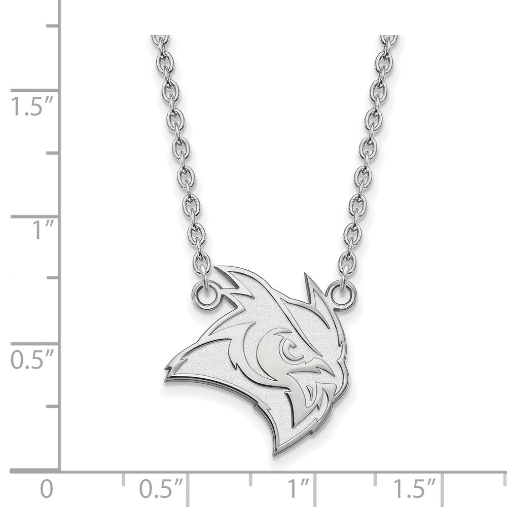 10K White Gold Logoart Rice University Owl Large Pendant 18 Inch Necklace