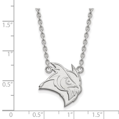 10K White Gold Logoart Rice University Owl Large Pendant 18 Inch Necklace