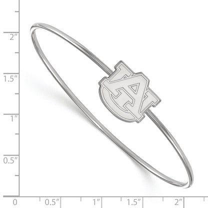 Sterling Silver Rh Plated Logoart Auburn University Bangle Slip On