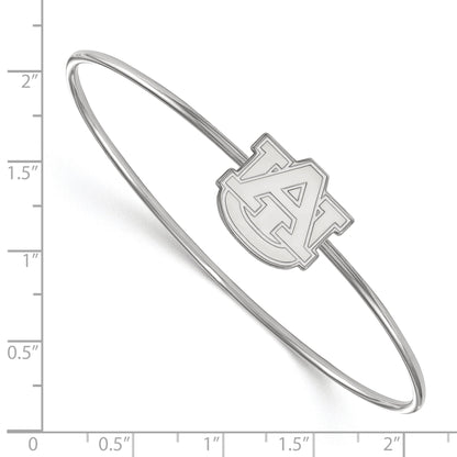 Sterling Silver Rh Plated Logoart Auburn University Bangle Slip On