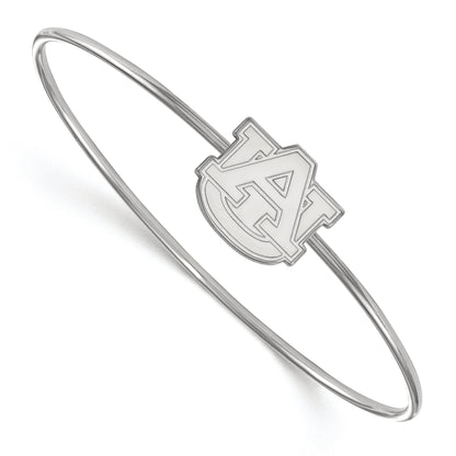 Sterling Silver Rh Plated Logoart Auburn University Bangle Slip On