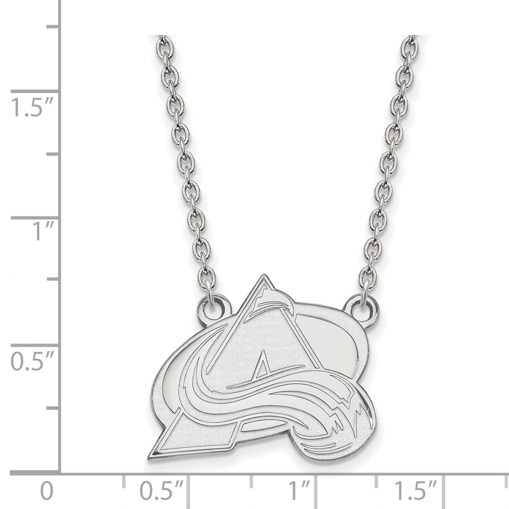 Sterling Silver Rhodium Plated Nhl Logoart Colorado Avalanche Letter A Large Pendant 18 Inch Necklace