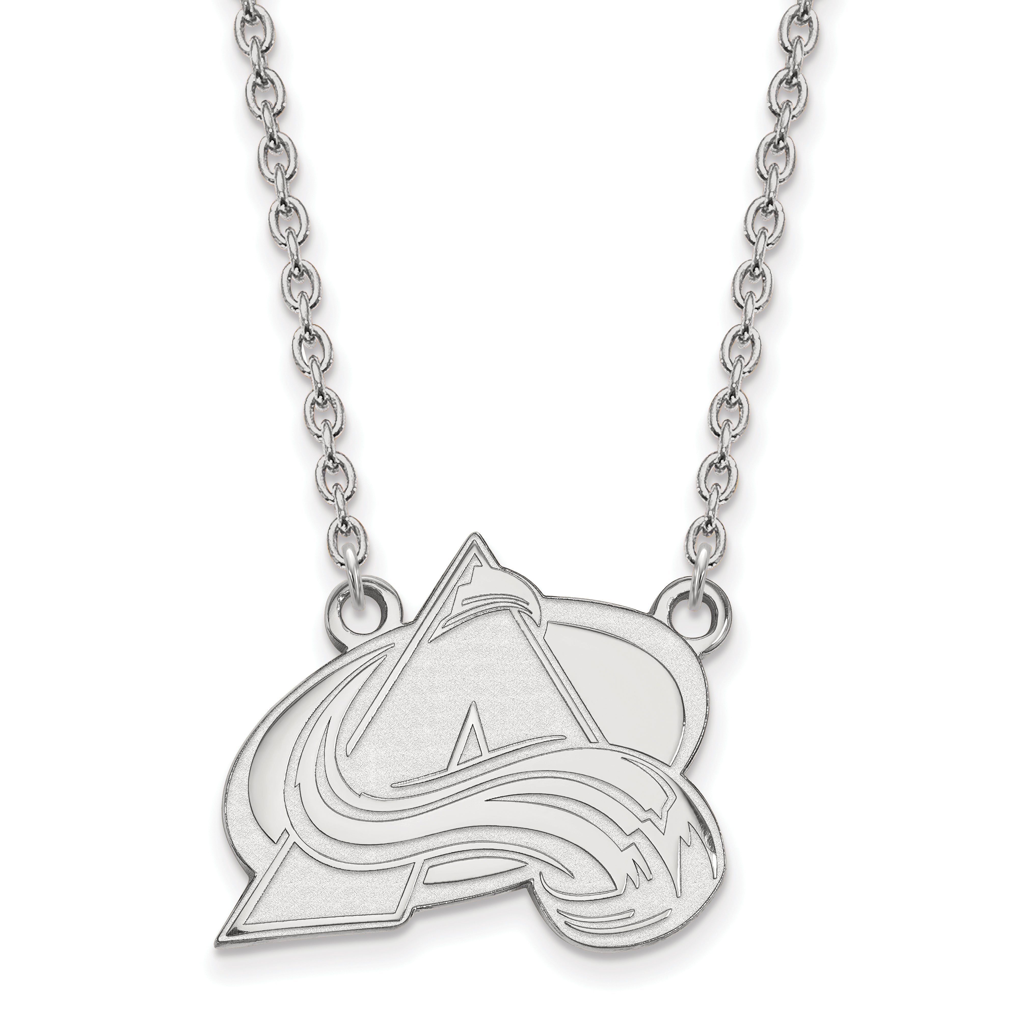 Sterling Silver Rhodium Plated Nhl Logoart Colorado Avalanche Letter A Large Pendant 18 Inch Necklace