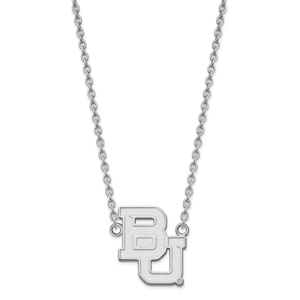14K White Gold Logoart Baylor University Bears Large Pendant 18 Inch Necklace