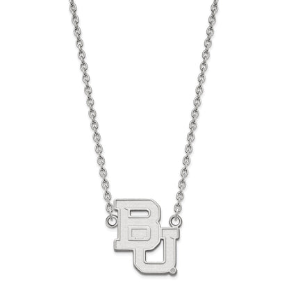 14K White Gold Logoart Baylor University Bears Large Pendant 18 Inch Necklace