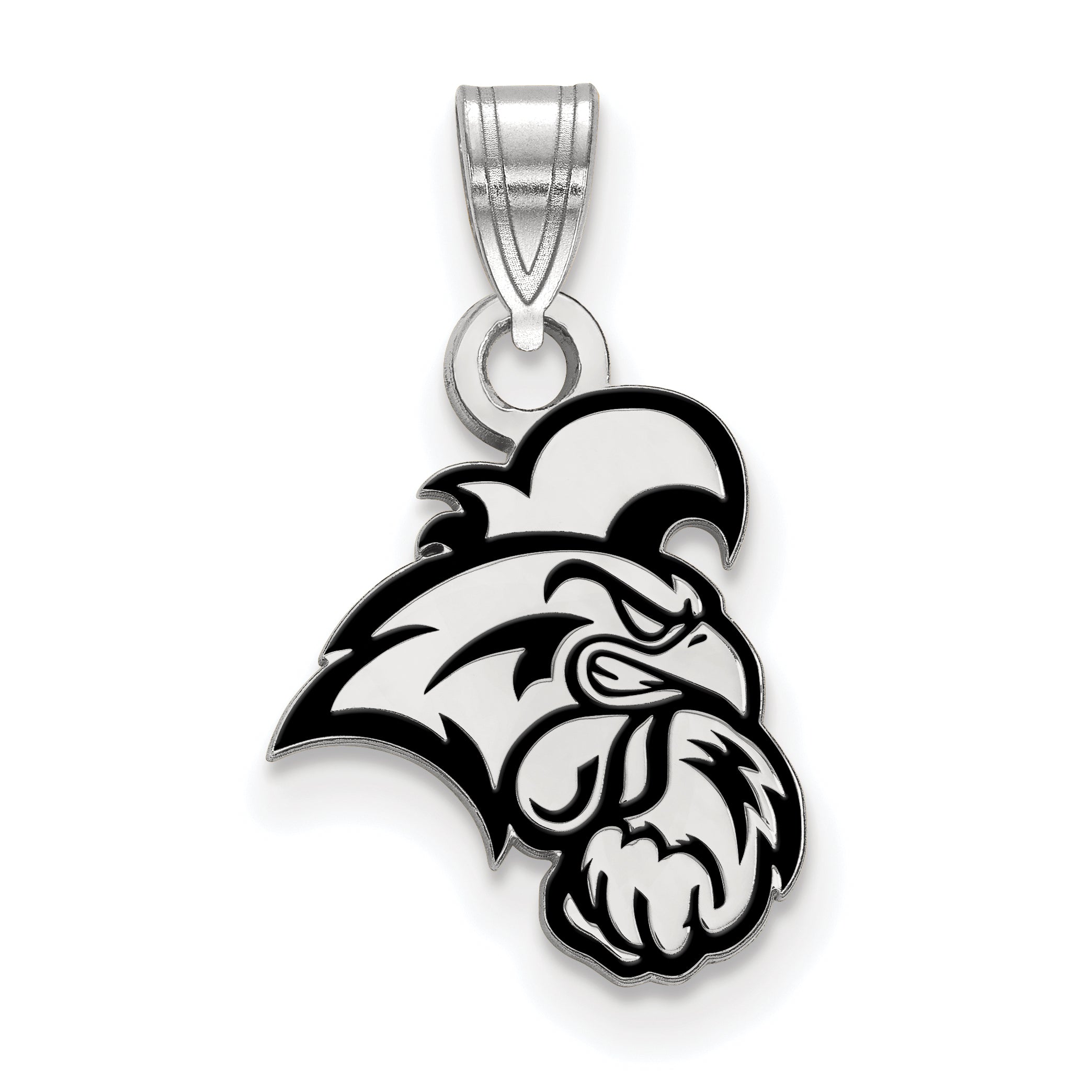 Sterling Silver Rhodium Plated Logoart Coastal Carolina University Chanticleer Small Enameled Pendant