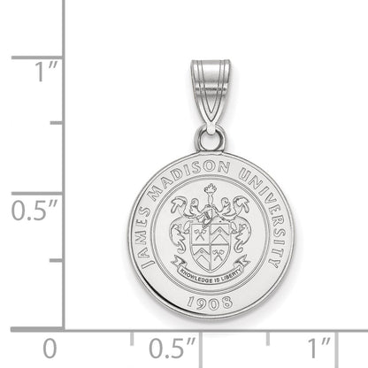Sterling Silver Rhodium Plated Logoart James Madison University Medium Crest Pendant