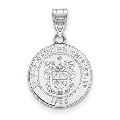 Sterling Silver Rhodium Plated Logoart James Madison University Medium Crest Pendant
