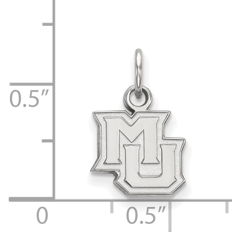 Sterling Silver Rhodium Plated Logoart Marquette University M U Extra Small Pendant