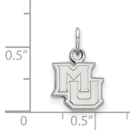 Sterling Silver Rhodium Plated Logoart Marquette University M U Extra Small Pendant