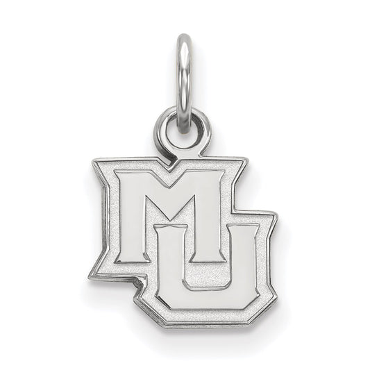 14K White Gold Logoart Marquette University M U Extra Small Pendant