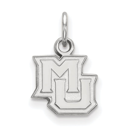 Sterling Silver Rhodium Plated Logoart Marquette University M U Extra Small Pendant
