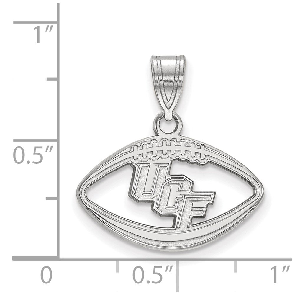 Sterling Silver Rhodium Plated Logoart University Of Central Florida U C F Football Pendant