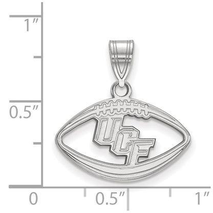Sterling Silver Rhodium Plated Logoart University Of Central Florida U C F Football Pendant