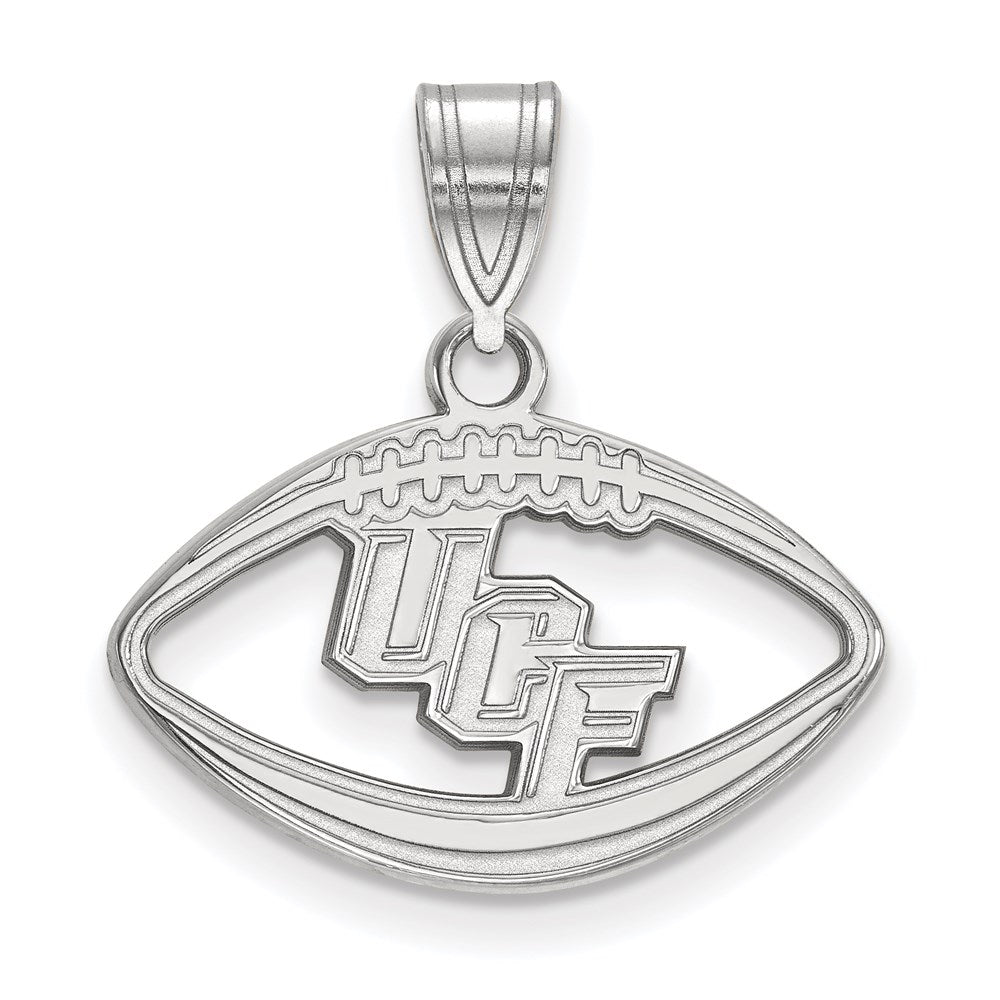 Sterling Silver Rhodium Plated Logoart University Of Central Florida U C F Football Pendant