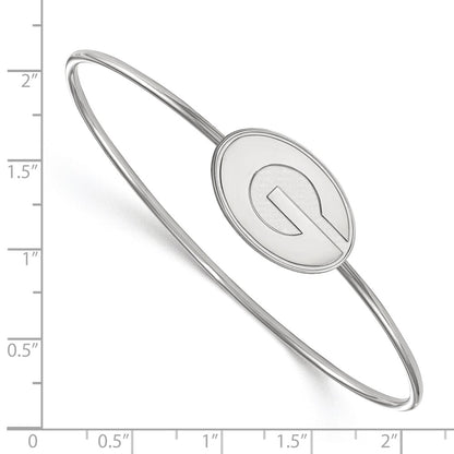 Sterling Silver Rh Plated Logoart University Of Georgia Bangle Slip On