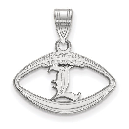 Sterling Silver Rhodium Plated Logoart University Of Louisville Letter L Football Pendant