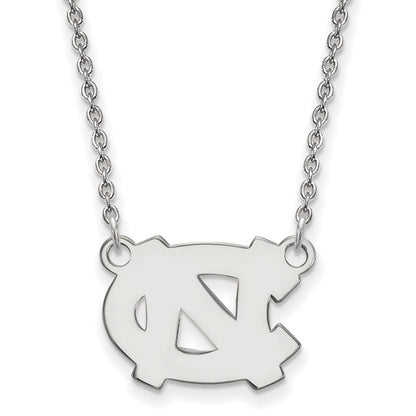 10K White Gold Logoart University Of North Carolina N C Small Pendant 18 Inch Necklace