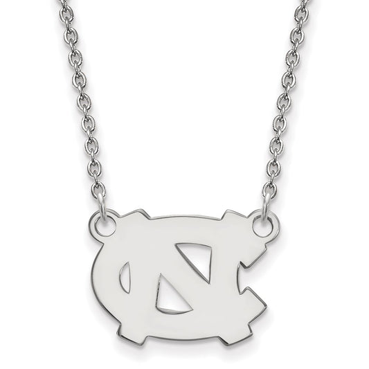 10K White Gold Logoart University Of North Carolina N C Small Pendant 18 Inch Necklace