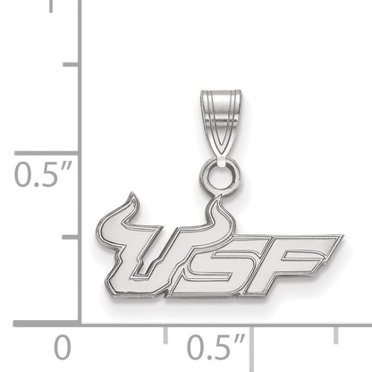 Sterling Silver Rhodium Plated Logoart University Of South Florida U S F Small Pendant