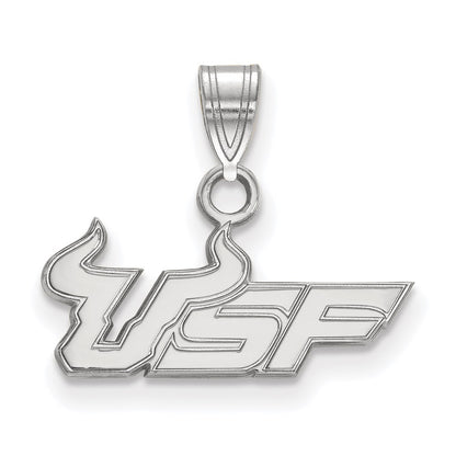 10K White Gold Logoart University Of South Florida U S F Small Pendant