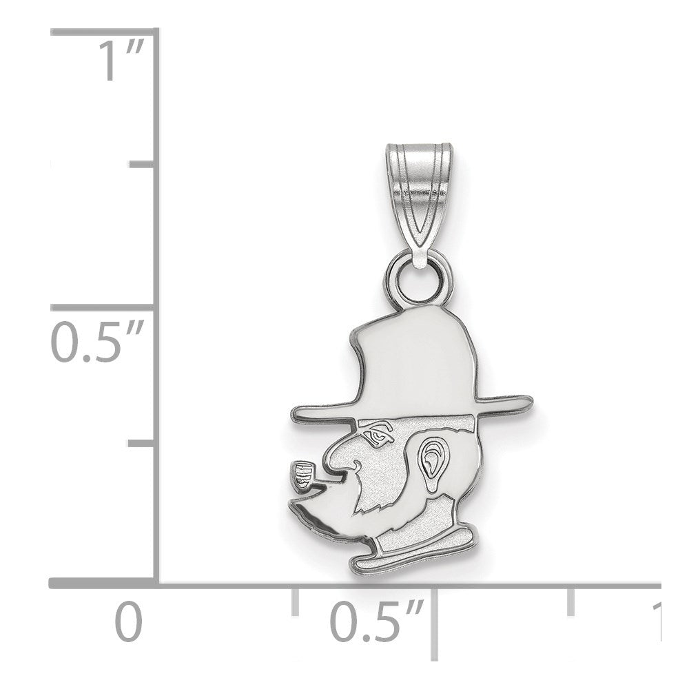 14K White Gold Logoart Appalachian State University Mountaineer Small Pendant