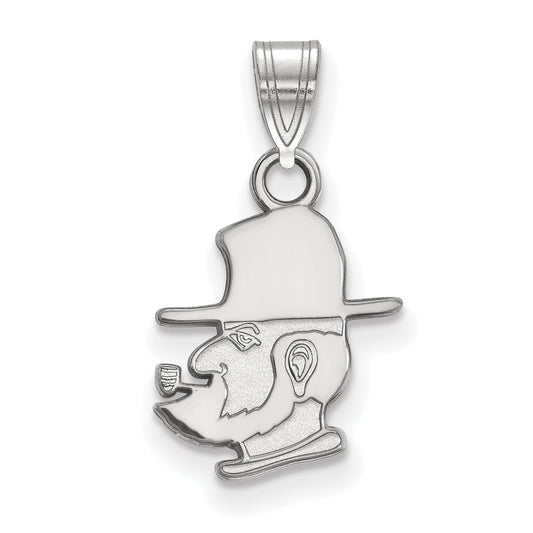 Sterling Silver Rhodium Plated Logoart Appalachian State University Mountaineer Small Pendant
