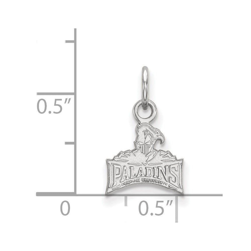 10K White Gold Logoart Furman University Paladins Extra Small Pendant