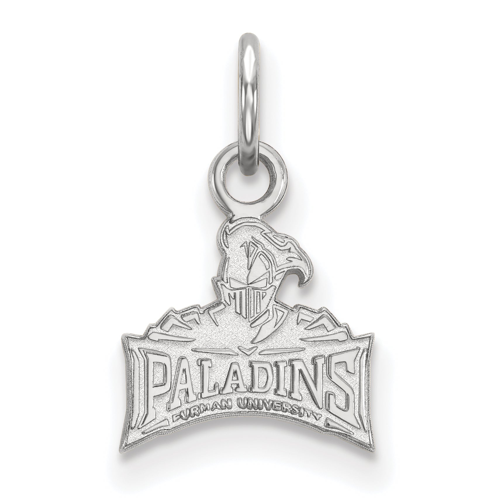 Sterling Silver Rhodium Plated Logoart Furman University Paladins Extra Small Pendant