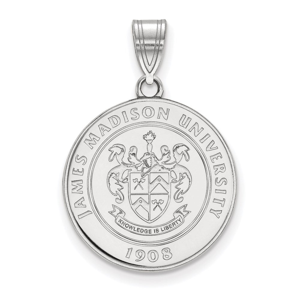 Sterling Silver Rhodium Plated Logoart James Madison University Large Crest Pendant