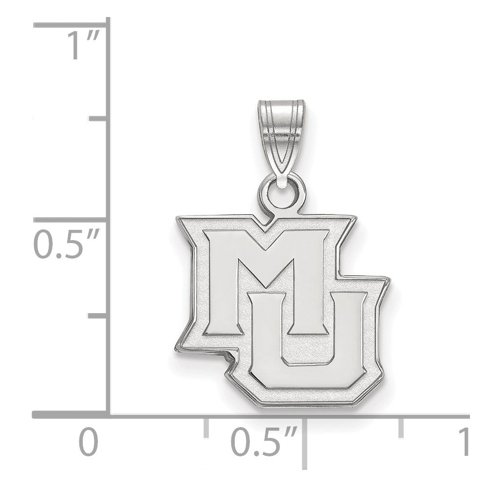14K White Gold Logoart Marquette University M U Small Pendant