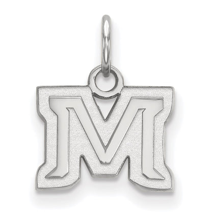 10K White Gold Logoart Montana State University Letter M Extra Small Pendant