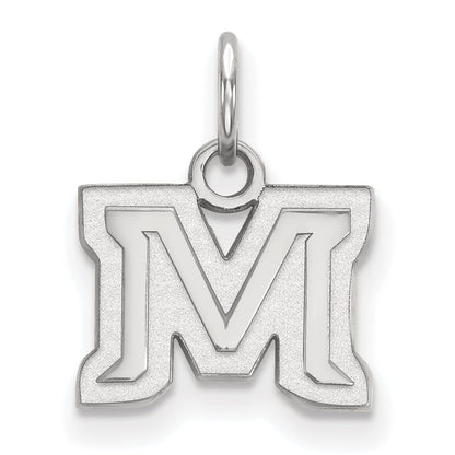 Sterling Silver Rhodium Plated Logoart Montana State University Letter M Extra Small Pendant