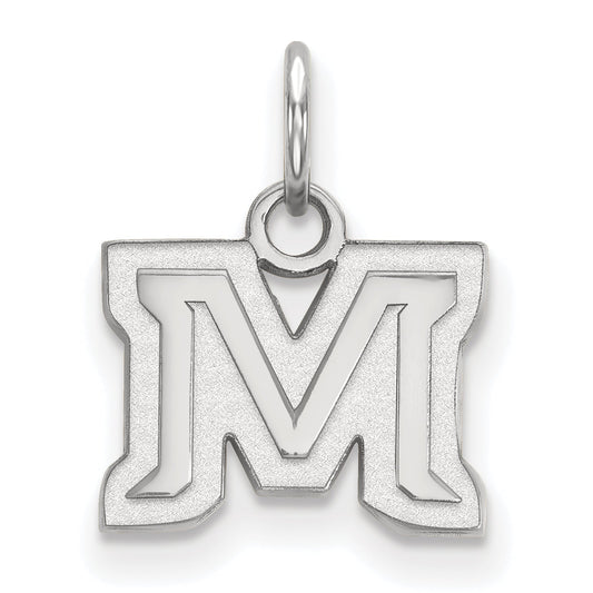 Sterling Silver Rhodium Plated Logoart Montana State University Letter M Extra Small Pendant