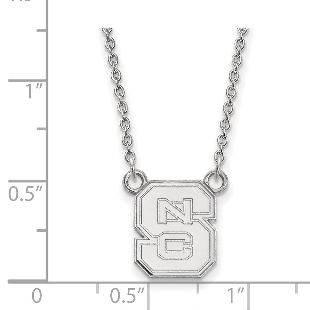 14K White Gold Logoart North Carolina State University N C S Small Pendant 18 Inch Necklace